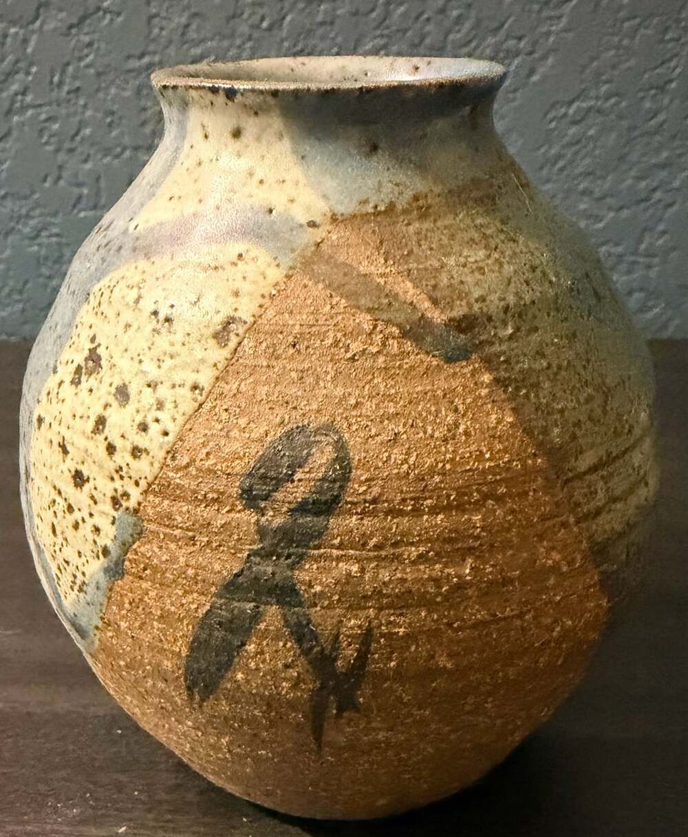 Vintage Handcrafted Studio Pottery Vase Earthy Glaze Signed